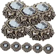 GALPADA 10pcs Cloak Sewing Buttons with Rhinestone for Clothes DIY Fashion Accessory Elegant Coat Fasteners for Costumes and Outfits Grey Design