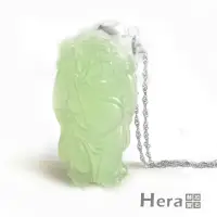 在飛比找momo購物網優惠-【Hera】頂級冰種岫玉避禍趨福鍾馗項鍊(項鍊/墜子/玉石)