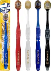 Ebisu Premium Care Toothbrush, 7 Rows, Regular, Set of 3 (Assorted Colors)