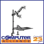 17" - 32" Brateck DWS20-C02 Gas Spring Sit-Stand Workstation Dual Monitors