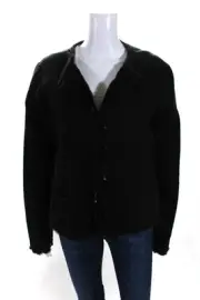 Nigel Preston & Knight Womens Merino Shearling Jewel Jacket Black Size Large