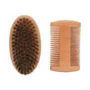 Beard Brush Comb Kit Wood Double Side Comb Soft Brush Styling Shaping Trimmi CHW