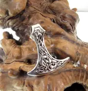 Large Solid 925 Sterling Silver Celtic Thor's Hammer Mjollnir Slide Pendant