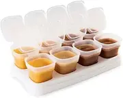 AIMALL Baby Food Storage Container Set, 8-Pack Freezer-Safe Boxes, 2 oz Clear Cups with Secure White Lids, Ideal for Meal Prep