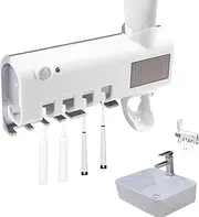 Sanitizing Toothbrush Holder - UV Light Toothbrush Sterilizer, UV Sterilizer Toothbrush Cleaner | 1200mAh UV Light Toothbrush Sterilizer, Wall Mounted Electric Toothbrush Sterilizer for Family