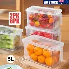2/6PK Kitchen Containers Fridge Freezer Organisers Food Storage Box with Lids