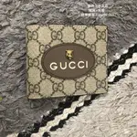 GUCCI NEO VINTAGE GG SUPREME銀包 ‎473954 虎頭 黃色內裡 男款 對折短夾