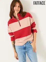 FatFace Airlie Pink Stripe Relaxed 100% Cotton Sweatshirt (E79230) | $127
