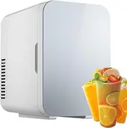 USB Portable Small Fridge Energy Saving USB Fridge Freezer Car Refrigerator 6-Can Capacity -2℃ Cooling 65℃ Heating For Cosmetics Drinks Snacks Dorm Camping Road Trip Quiet