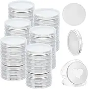 WEBEEDY 60 PCS Blank Challenge Coin Engraving Blanks Coins Metal Stamping Blank Coin 40 mm/1.57 Inch Round Tags Threaded Edged Coin with Acrylic Protection Box for DIY Crafts Engraving,Silver