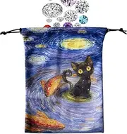 Bags Pouch for Tarot Cards - 13x18cm Drawstring Dice Holder | Protective Storage Case for Tarot Deck, Jewelry Carrying Pouch, Ideal for Tarot Enthusiasts, Handcrafted Design