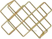 5/8 Grids Metal Hexagon Wine Rack Beer Bottle Storage Tabletop Wine Display Holder Home Bar Decoration Wine Cabinet Display Rack(Gold,L)