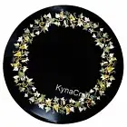 Black Marble Coffee Table Top Nature Pattern Inlay Work Breakfast Table for Home