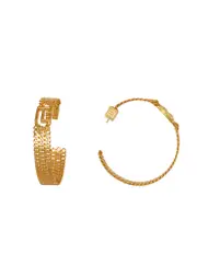 Sync PB brass hoop earrings One size Yellow
