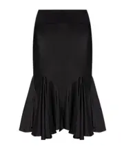 Rick Owens Knee Divine Bias Ruffled Midi Skirt IT44,IT42,IT46 Black