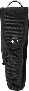 NULYLU 1pc Durable Nylon Torch Case with Button Clasp for Convenient Carry Black Flashlight Pouch for Safe Storage and Easy Attachment to Belt for Outdoor Adventures