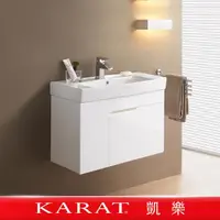 在飛比找momo購物網優惠-【KARAT 凱樂】米萊簡約 82公分-防水浴櫃(面盆浴櫃/