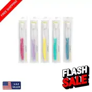 5 Pack Extra Soft Toothbrushes with Tapered Bristles for Gentle Plaque Removal