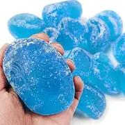 HappyFiller 18 LB Sea Blue Large Glass Rocks Gems for Aquarium Pebbles Stones,Fish Tank Decor,Crafts,Outdoor Succulents,Fairy Garden,Garden Landscaping,Walkway,Fountain,Approx 3 Inch