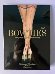 NEW Honey Birdette Sexy Sheers Stockings Suspender Size M Red Bowties Lingerie