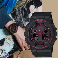 在飛比找momo購物網優惠-【CASIO 卡西歐】G-SHOCK 火焰紅黑雙顯手錶(GA