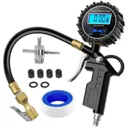 Digital Tire Inflator Pressure Gauge,250 PSI Air Chuck and Compressor Accessorie