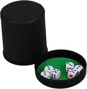 CANIGHT 6 Dice Included Velvet Interior Dice Cup Compact Holder Party Accessory Travel-friendly