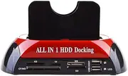 LEDON HDD Docking Station Dual 2.5" 3.5" SATA IDE Hard Disk Drive Dock OTB Card Reader