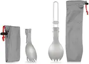 Titanium Folding Spork Outdoor Camping Hiking Backpacking Dinner Spork Uil Tableware