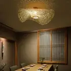 Decorative Bamboo Woven Ceiling Lamp Shade Japanese Chandelier Light Shade