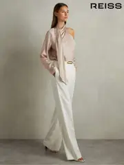 Reiss Blush Lauren Off-The-Shoulder Drape Top (E26468) | $280