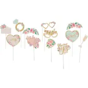 Photo Booth Props Wedding Engagement Bridal Shower Reception Party Stick Signs