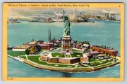 1940s Statue of Liberty Bedloe's Island New York City Vintage Postcard