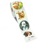 500pcs Labels Roll Flower Thank You Stickers Scrapbooking for Gift,Cartoon Corgi Cat Stickers for Package,Seal Labels Stationery