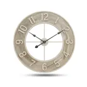 24 inches Creative Mute Wall Clock Bedroom Living Room Iron Decorative Clock Round Home Clock Silent Battery Operated Indoor Clock