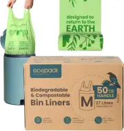 Compostable Bin Liners in Dispenser Box(50 Bags) | Strong Biodegradable Garbage