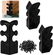 20 Pieces skirting Board Corner Protectors, Black Baseboard skiffers Corner Protectors, Vintage Metal Corner Edge Cover with Screws