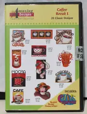 Amazing Designs Embroidery Solutions COFFEE BREAK ADC-54 CD-ROM 20 Designs