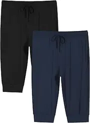 [Latuza] Men's Bamboo Viscose Capri Pajama Jogger Pants with Pockets