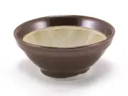 Japanese 6"D Ceramic Brown Suribachi Mortar Food Preparation Bowl, Made in Japan