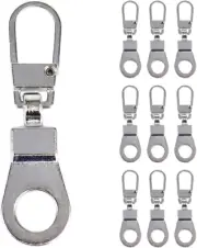 HEVSTIL 10 Pack Zipper Pull Replacement for Small Holes Zipper,Detachable Zipper