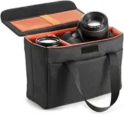 BAIGIO Camera Insert Bag Inner Case High-Capacity Shockproof and Waterproof DSLR SLR Camera Small Inner Bag Foldable Protective Bag Inner Camera Organizer with Handle for Sony, Canon, Nikon