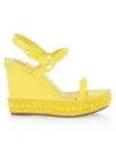 Christian Louboutin PYRACLOU 110 Spiked Platform Wedge Heel Sandals Shoes $945