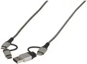 4-in-1 Charging CableUSB Type C & USB A to USB Micro B & USB Type C Lead 1.0m