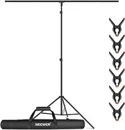 NEEWER T-Shaped Background Backdrop Support Stand Kit, 8.5ft/2.6m Tall Adjustable Tripod Stand and 5ft/1.5m Wide Crossbars with 6 Spring Clamps and 1 Carrying Bag for Studio Photo Video Photography