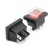 2 x Red rocker on/off switch - Water Proof
