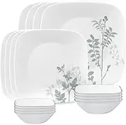Corelle Vitrelle Amalie Square Dinnerware 16-Piece Set, White