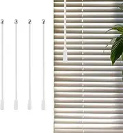 4 PCS Fiberglass Blinds Wand Blind Stick Replacement Part with Hook Curtain Pull Wand Levolor Blinds for Windows Venetian Binds Vertical Blinds Replacement Parts Open and Close The Blinds (4, 17inch)