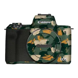 美然 適用于佳能EOS M50機身貼膜Canon M50一代/二代貼紙保護貼紙 佳能M50 Mark II相機保護膜 碳纖維皮紋3M