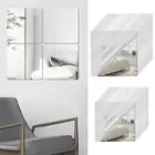 12X Mirror Tiles Wall Sticker Square Self Adhesive Stick On DIY Mirror Sticker ☸